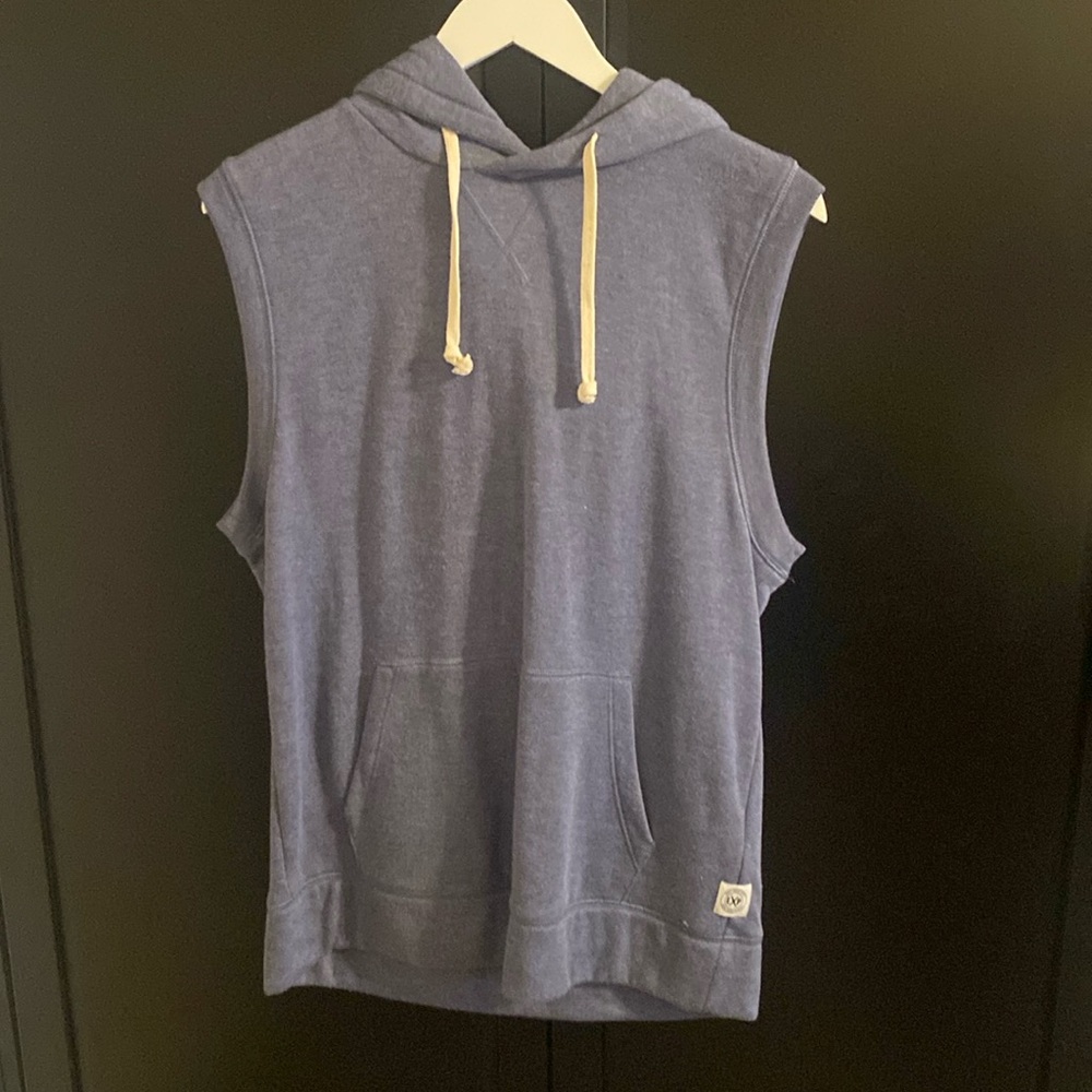 Express Heather Light Blue Sleeveless Hoodie
